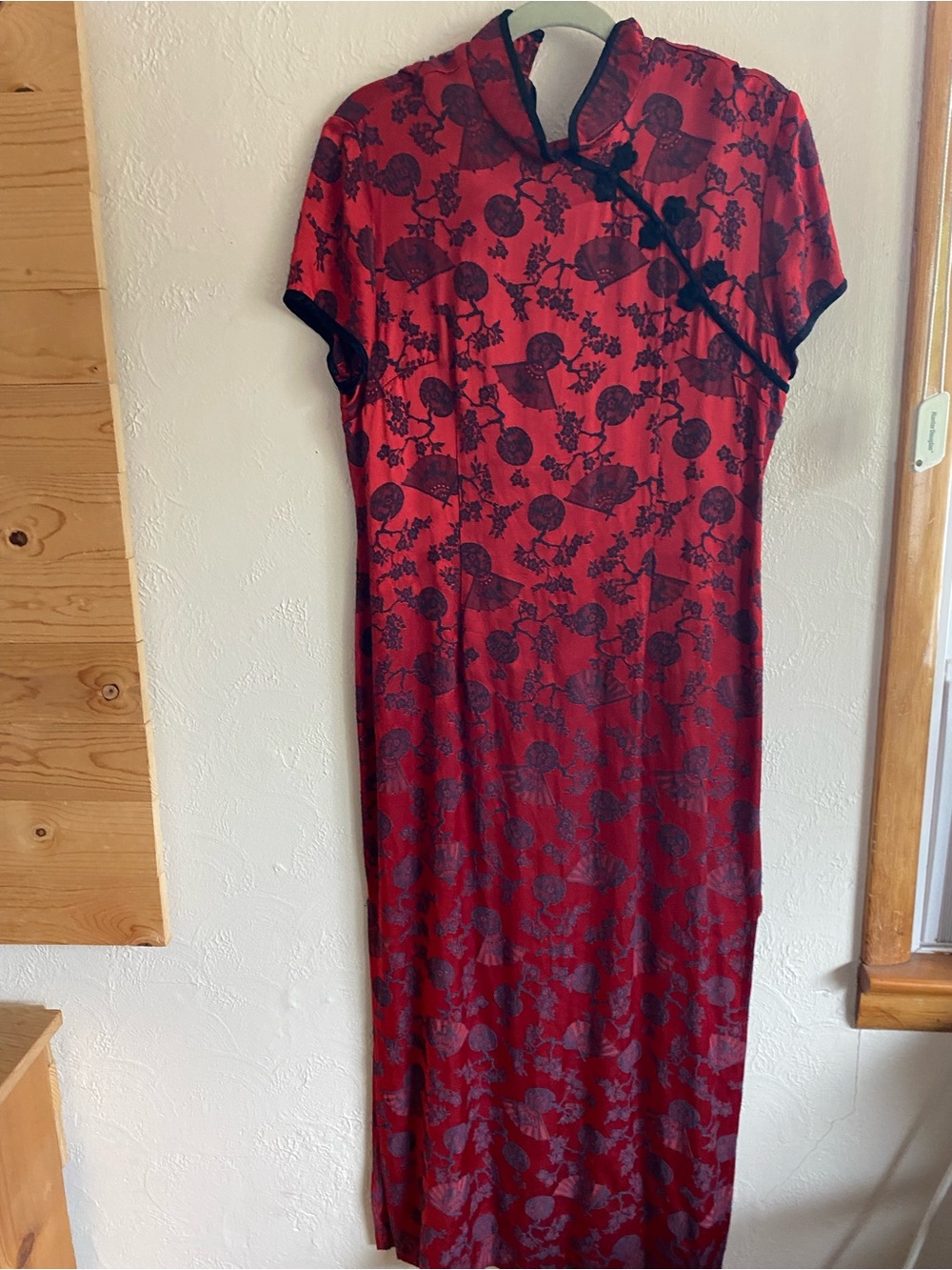Vintage Y2K Red Floral Cheongsam Dress